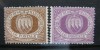 San Marino 1877 National coat of arms, 30c brown, 40c violet, MNG AM.079, Nestampilat