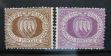 San Marino 1877 National coat of arms, 30c brown, 40c violet, MNG AM.079, Nestampilat
