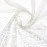 Perdea Zorlu, 62820-01, poliester, broderie, alb, H 280 cm