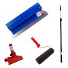 Set gletiera profesionala, inox, 80 cm x 0.4 mm, suport, maner prelungitor 1.2-2.2 m, rola gletuit, Ergolite, Olejnik