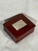 Cutie Bijuterii Lemn Argint Italy Vintage 13.5x11.5x5.5cm