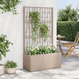 Cumpara ieftin Jardinieră de grădină cu spalier, maro deschis, 80x36x140cm, PP