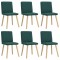 vidaXL Scaune de bucătărie, 6 buc., verde &icirc;nchis, material textil