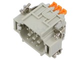 Conector ILME HDC CDSHM 06 NC, 6 pini, 6A, 600V insert contact tată