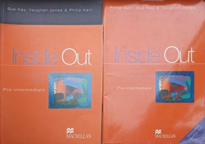 SET 2 CARTI INSIDE OUT, PRE-INTERMEDIATE. STUDENT&amp;#039;S BOOK, WORKBOOK WITH KEY-SUE KAY, VAUGHAN JONES, PHILIP -235415 foto