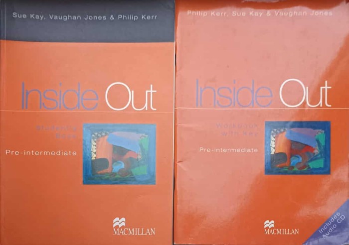 SET 2 CARTI INSIDE OUT, PRE-INTERMEDIATE. STUDENT&#039;S BOOK, WORKBOOK WITH KEY-SUE KAY, VAUGHAN JONES, PHILIP -235415
