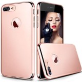 Husa iPhone 7 3in1 Ultrasubtire Lux Rose Gold Protectie Completa PC Duritate