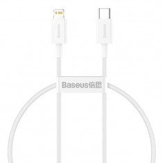 Cablu Alimentare si Date Baseus Superior Fast Charging USB Type-C la Lightning Iphone PD 20W 0.25m Alb