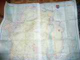 Harta Turistica a Judetului Braila 1985- 2 jumatati de 91x61cm fiecare