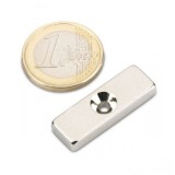 Magnet neodim bloc cu gaura ingropata, 30x10x5 mm, N45