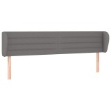 Cumpara ieftin Tablie de pat cu aripioare gri inchis 163x23x78/88 cm textil