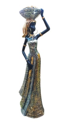 Statueta Decorativa, Africana, Argintiu, 32 cm, LY231905 foto