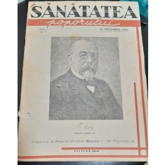 Revista Sanatatea Poporului nr.4/1945 din cuprins biografia Dr. B. Koch