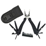 Cleste multifunctional DEPOX&reg;, Survival Gear, otel inoxidabil, 18 functii, 24 cm, negru, husa inclusa