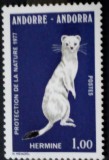 ANDORA franceza 1977 fauna animale Hermina, mustela serie 1v neștampilat