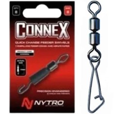 Agrafa cu Vartej Dublu NYTRO Feeder Swivel + Hooked Snap, Nr.6, 8buc/pac foto