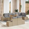 VidaXL Set de masă pentru grădină 9 pcs Bej și gri 100 x 55 x 73 cm