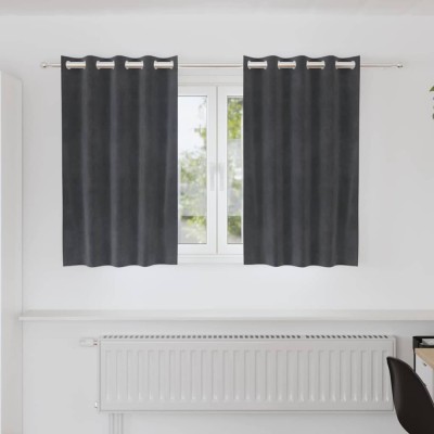 vidaXL Perdele cu perdele 2 pcs Gri deschis 140 x 140 cm Catifea 4107253 foto