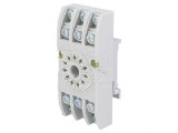 Stativ PIN 11 10A 250VAC pentru şină DIN, cleme cu şurub, gri