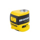 Antifurt moto/blocator disc cu alarma Oxford Quartz XA5, galben/negru