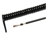 Cablu spiralat 5x0,14mm2 PUR negru 0,4-1,6m 300V