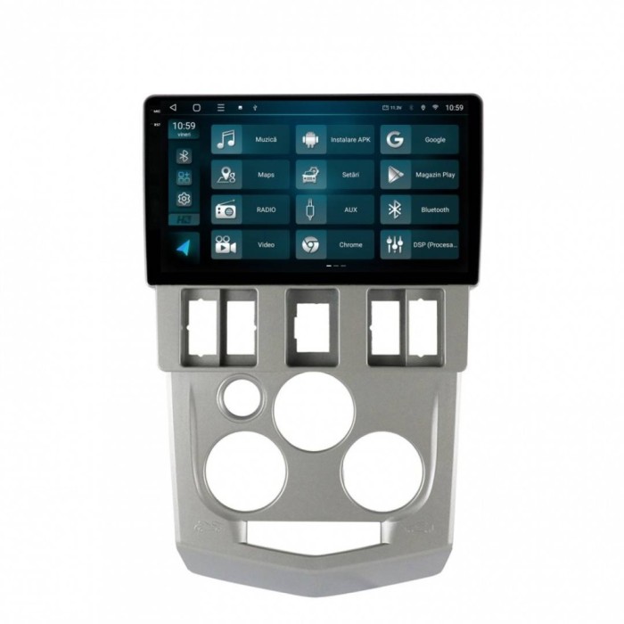 Navigatie 2K Dacia Logan PH1 (2004-2009) 8GB RAM Android 13 Octacore Slot Sim 4G DSP GPS Wi-FI Carplay Android Auto USB Bluetooth Waze Touchscreen 9.5