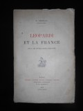 N. SERBAN - LEOPARDI ET LA FRANCE. ESSAI DE LITTERATURE COMPAREE 1913, autograf