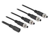 Cablu alimentare DC 5,5/2,1 mufă x4, soclu - 0,5m, 2A, 30V