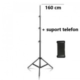 Cumpara ieftin Trepied Universal, 160 cm, Stand portabil + Suport telefon, Andoer