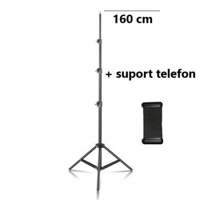 Trepied Universal, 160 cm, Stand portabil + Suport telefon foto