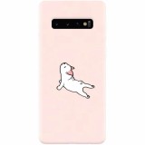 Husa silicon pentru Samsung Galaxy S10, Cute Dog Streching