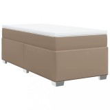 Cumpara ieftin Pat box spring cu saltea, cappuccino, 90x200 cm piele ecologica