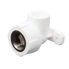 Cot PPR, cu flansa, alb, 90 grade, 25 mm x 1/2&quot;