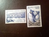 2 Timbre Terres Australes et Antarctiques Francaises 1959 - Fauna Pinguin 0,5fr si Vedere 5fr (sarniera)