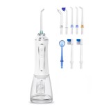 Irigator bucal, Adsinio, 8 Capete, 5 Trepte de presiune,300 ml, Alb
