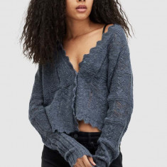 AllSaints cardigan VANESSA CARDIGAN femei, culoarea negru, light