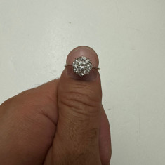 INEL AUR 18K + Platina + 9 Diamante = 1.10CT - Old Cut - Model Floare - Vintage