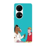 Husa compatibila cu Huawei P40 model BoJack Horseman and Todd, Silicon, TPU, Viceversa, Transparent, Carcasa