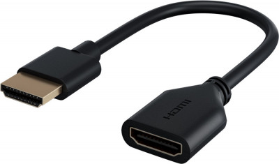 Cablu adaptor flexibil HDMI A tata - HDMI A mama 10cm 4K/60Hz 2160p 18Gbit/s Goobay 64824 foto