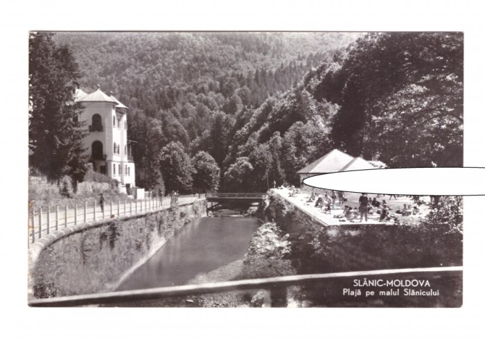 CP Slanic Modova - Plaja pe malul Slanicului, RPR, circulata 1960, stare buna