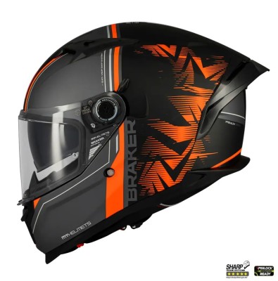 Casca integrala pentru scuter - motocicleta MT Braker SV Charm B4 negru/portocaliu mat (ochelari soare integrati) &amp;ndash; tip viziera: MT-V-28B &amp;ndash; DKS435 &amp;ndash; p foto