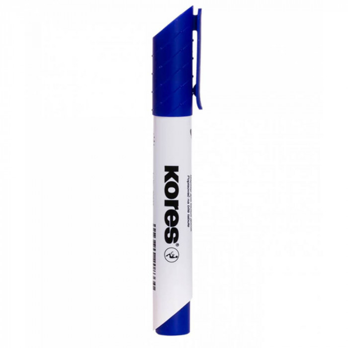 Marker pentru Whiteboard Kores, Varf de 3 mm, Albastru, Uscare Rapida, Marker Whiteboard, Markere Whiteboard, Marker Tabla Magnetica, Markere Tabla Ma