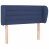 Tablie de pat cu aripioare, albastru, 83x23x78/88 cm textil