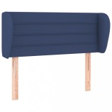 Cumpara ieftin Tablie de pat cu aripioare, albastru, 83x23x78/88 cm textil