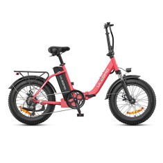 Bicicleta electrica pliabila Ulzomo Dolphin 20 E-bike, 350W, 36V 13Ah, autonomie 89km, viteza maxima 25km/h, Pink, 20&#039;&#039;