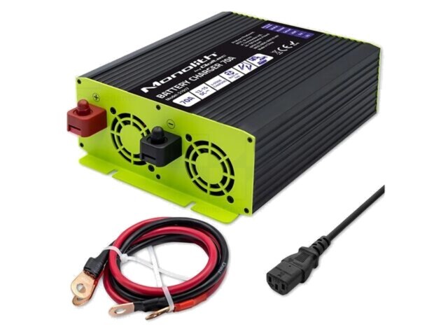 QOLTEC &Icirc;ncărcător baterii re&icirc;ncărcabile 12-15V 70A pentru acumulatori plumb-acid, Li-FePO4, AGM, GEL