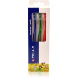 TELLO Kids 10400 Mega Soft periuțe de dinți pentru copii 2-7 3 buc