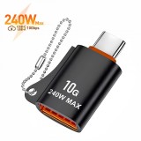 Adaptor OTG USB-C - USB-A Techsuit A1 HyperPort, Negru Portocaliu