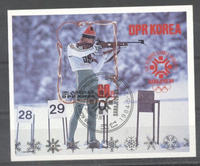 Korea 1984 Sport, Olympics, Sarajevo, imperf. sheet, used T.258 foto