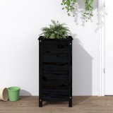 Jardiniera gradina vidaXL lemn masiv pin negru 40x40x78 cm ghiveci flori legume terasa balcon